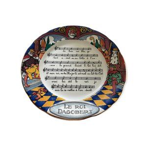 Vintage Chansons et Rondes Plate 8" Le Roi Dagobert French Nursery Rhyme Music
